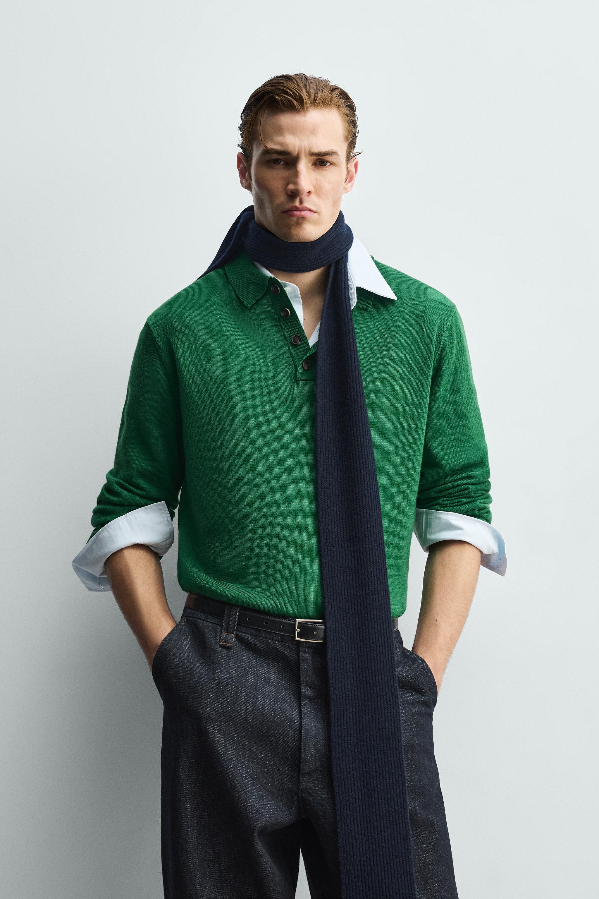 WOOL KNIT POLO SHIRT